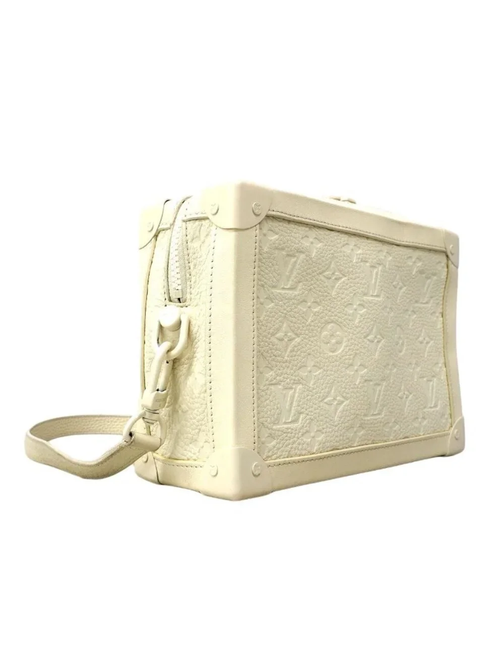 Louis Vuitton Shoulder Bag Monogram Taurillon Soft Trunk Blanc